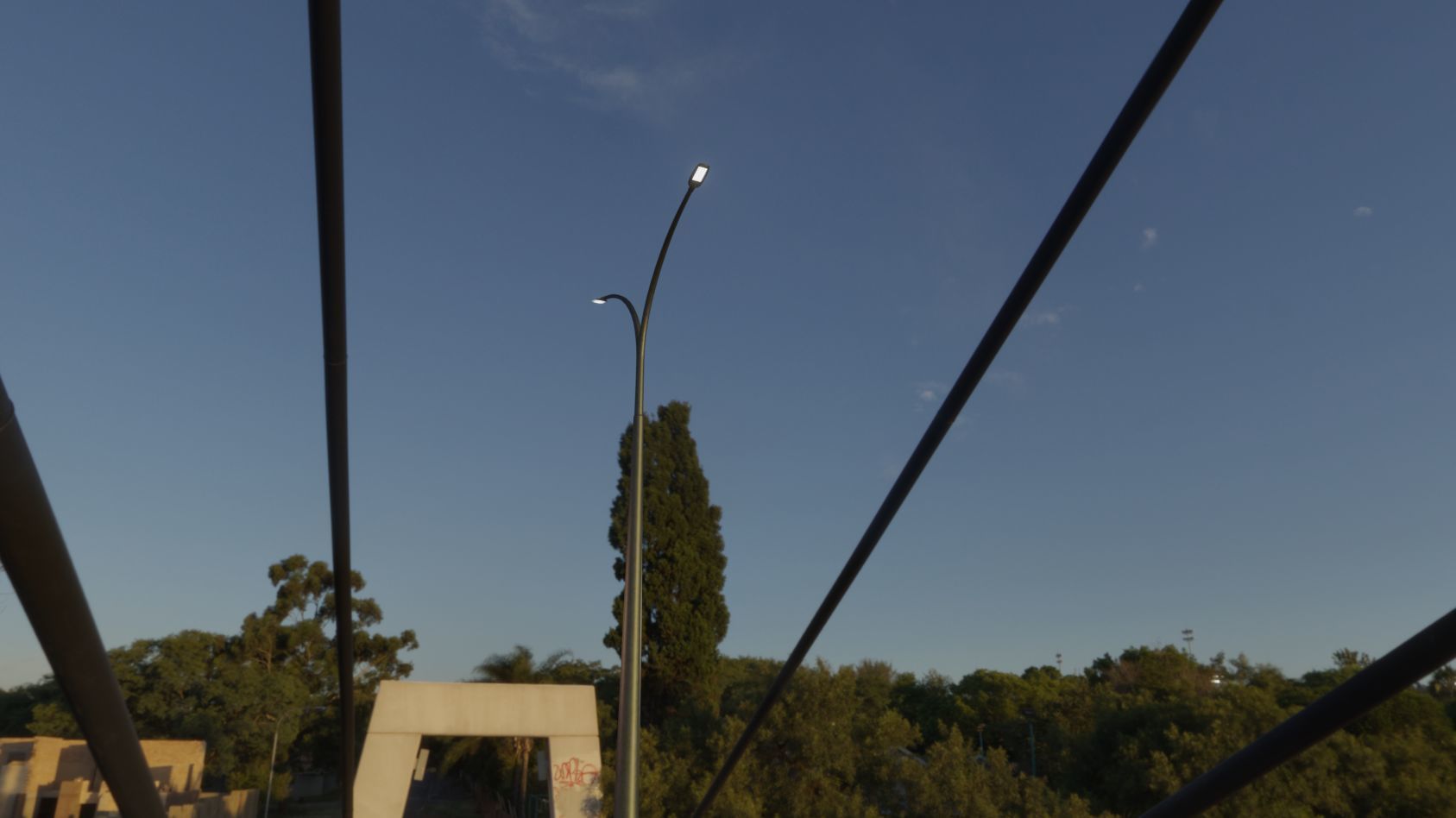 Street Light 12 version 16 10m with pole 4 Low-poly 3D model_60