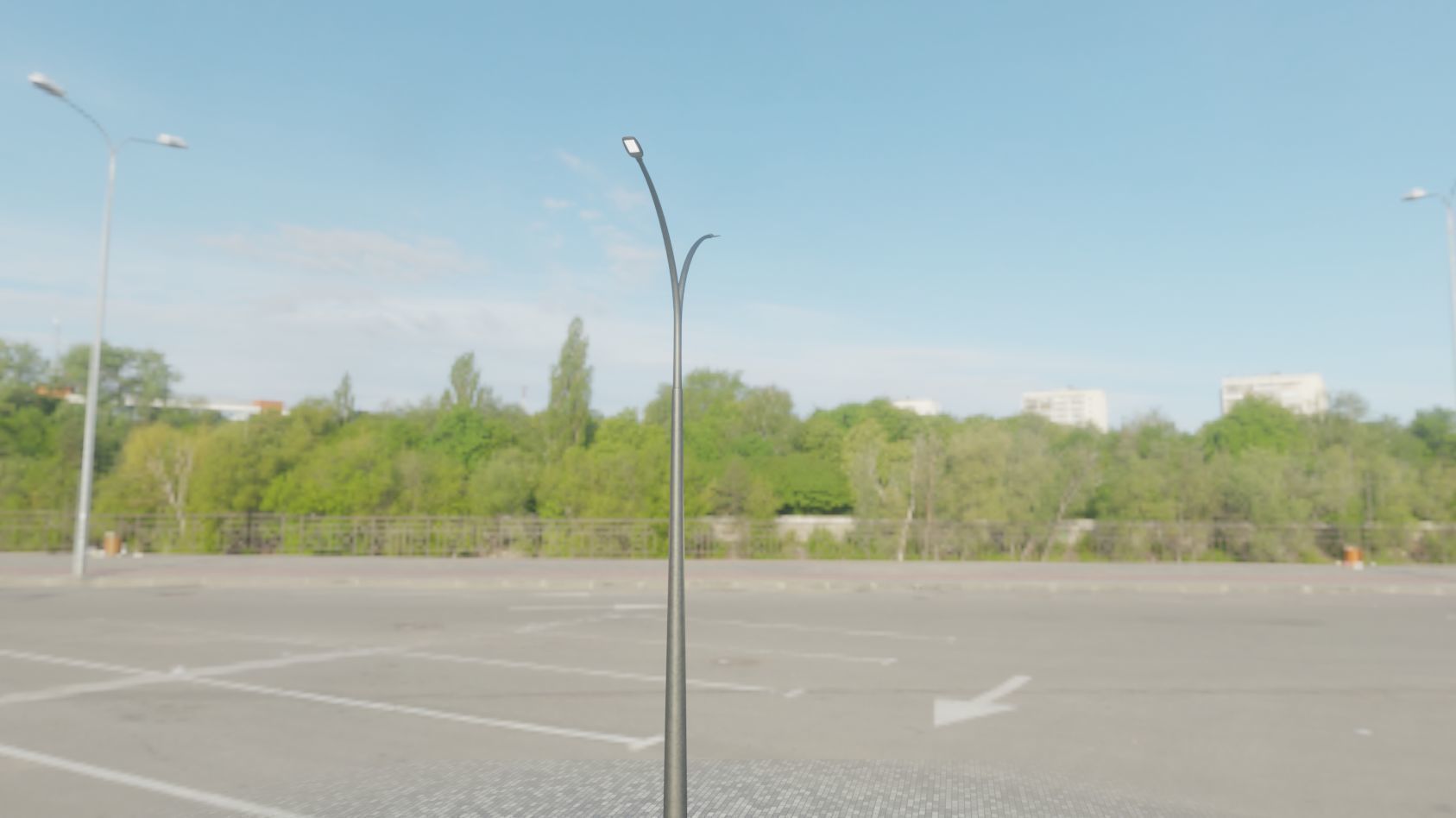 Street Light 12 version 16 10m with pole 4 Low-poly 3D model_96