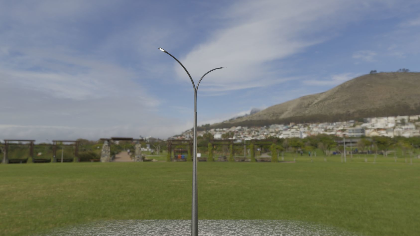 Street Light 12 version 16 10m with pole 4 Low-poly 3D model_99