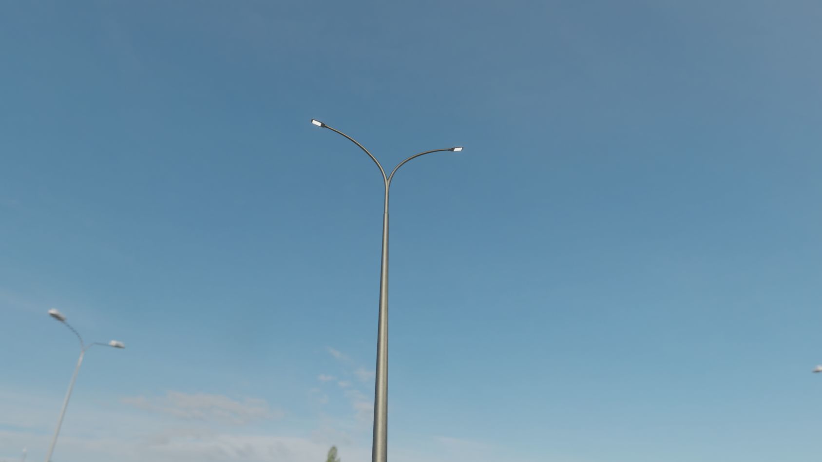 Street Light 12 version 16 10m with pole 4 Low-poly 3D model_36
