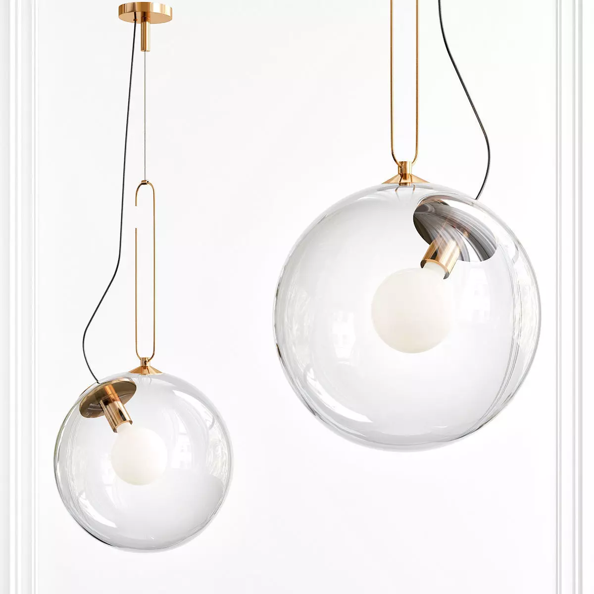 SIRIL glass globe pendant light Low-poly 3D model_0