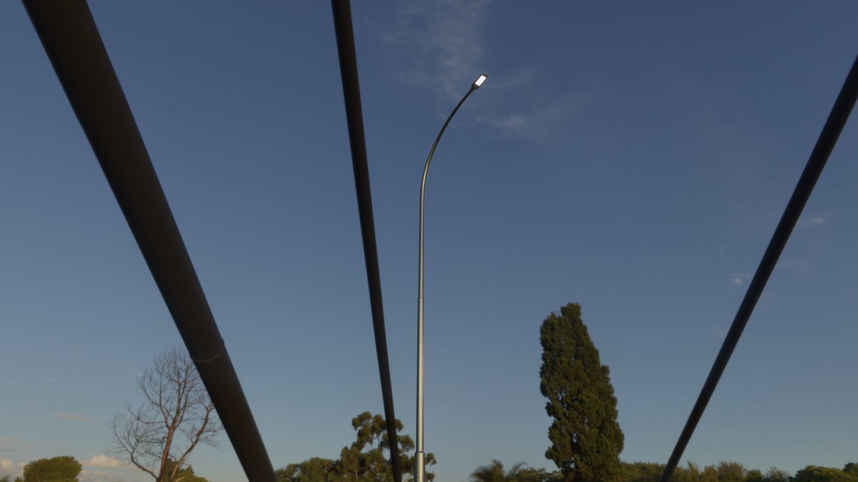 Street Light 12 version 15 10m with pole 1 Low-poly 3D model_11