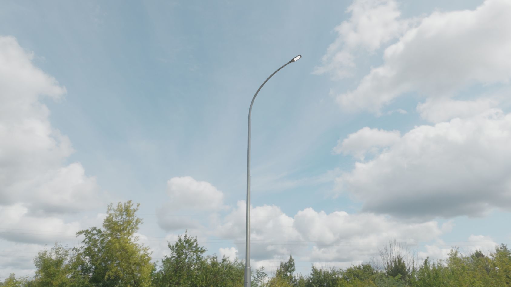 Street Light 12 version 15 10m with pole 1 Low-poly 3D model_9
