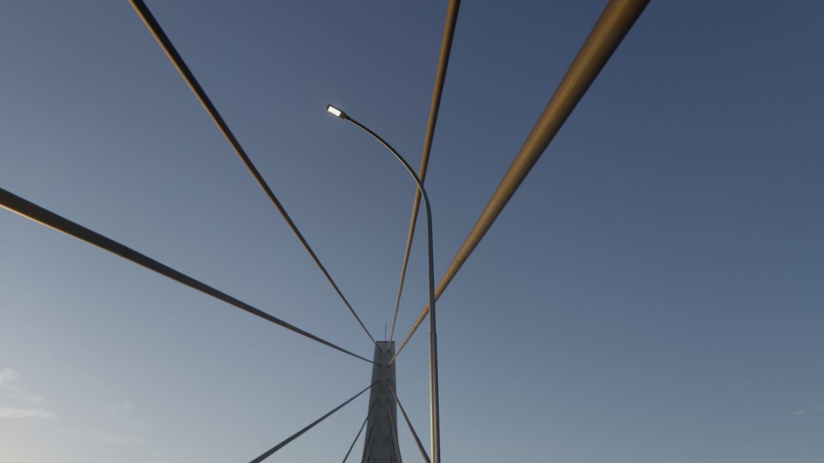 Street Light 12 version 15 10m with pole 1 Low-poly 3D model_85