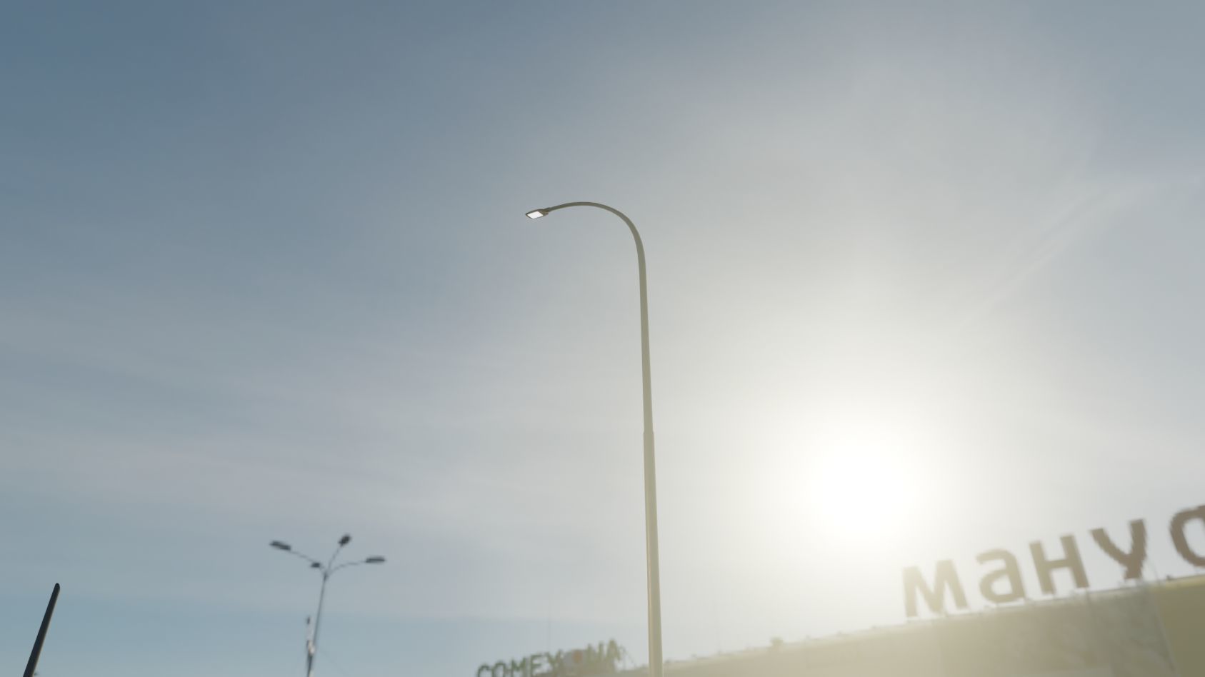 Street Light 12 version 15 10m with pole 1 Low-poly 3D model_91