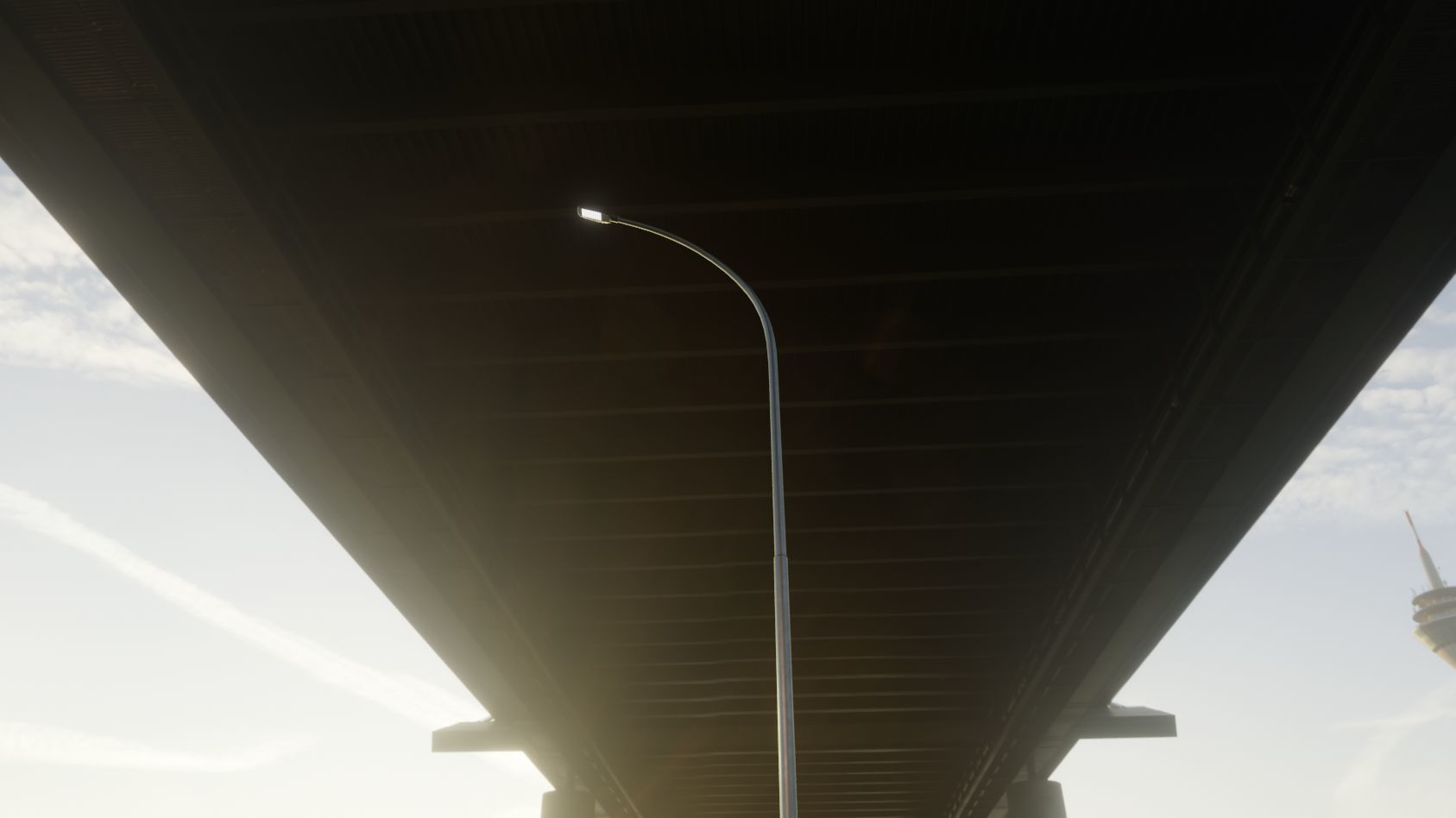 Street Light 12 version 15 10m with pole 1 Low-poly 3D model_87