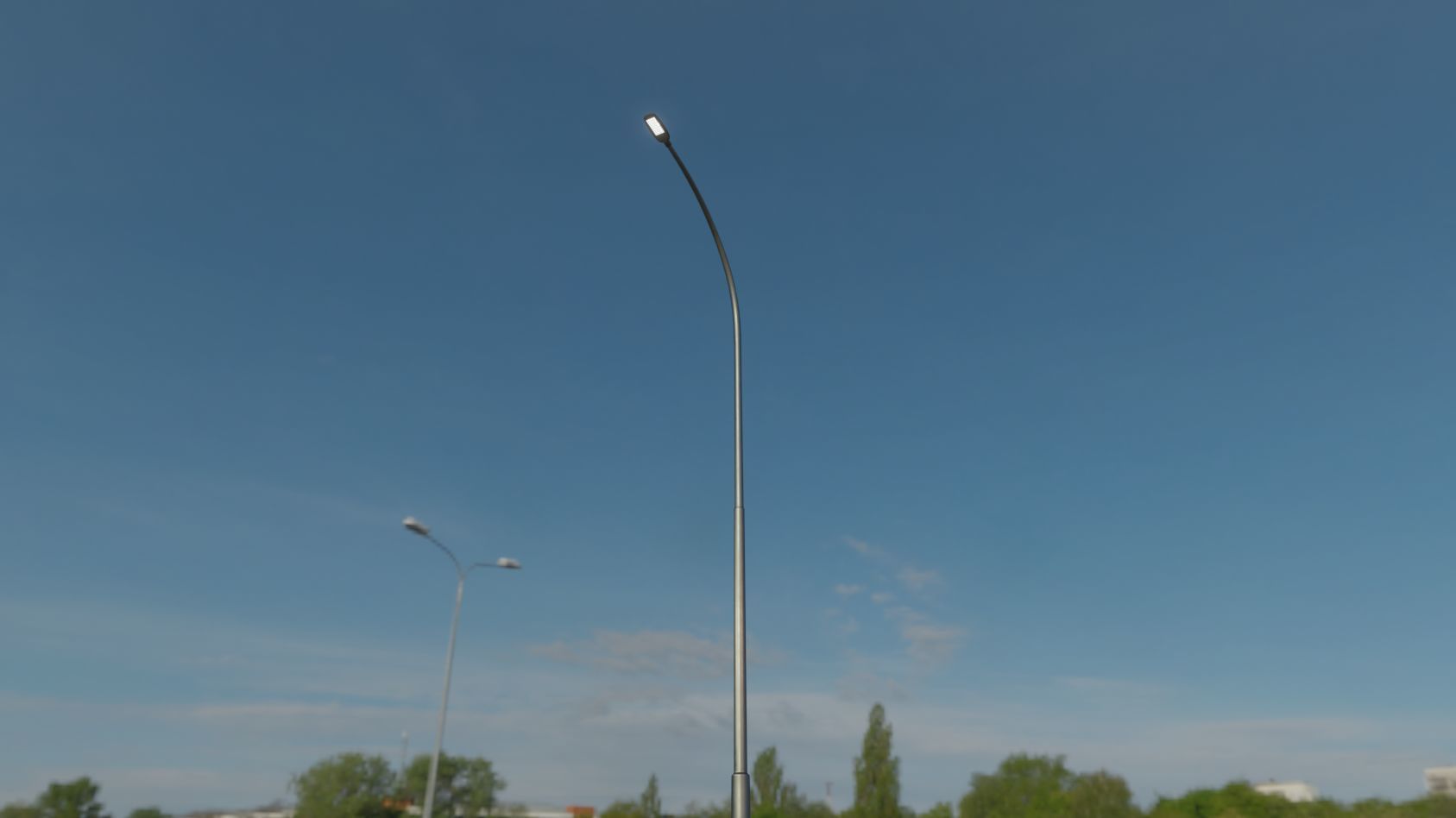Street Light 12 version 15 10m with pole 1 Low-poly 3D model_1
