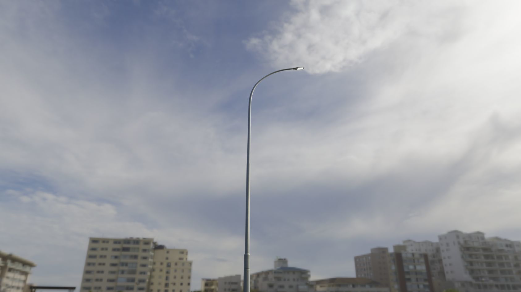 Street Light 12 version 15 10m with pole 1 Low-poly 3D model_6