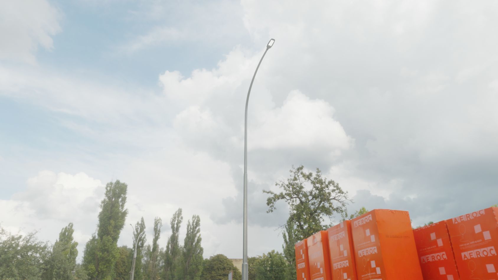 Street Light 12 version 15 10m with pole 1 Low-poly 3D model_12