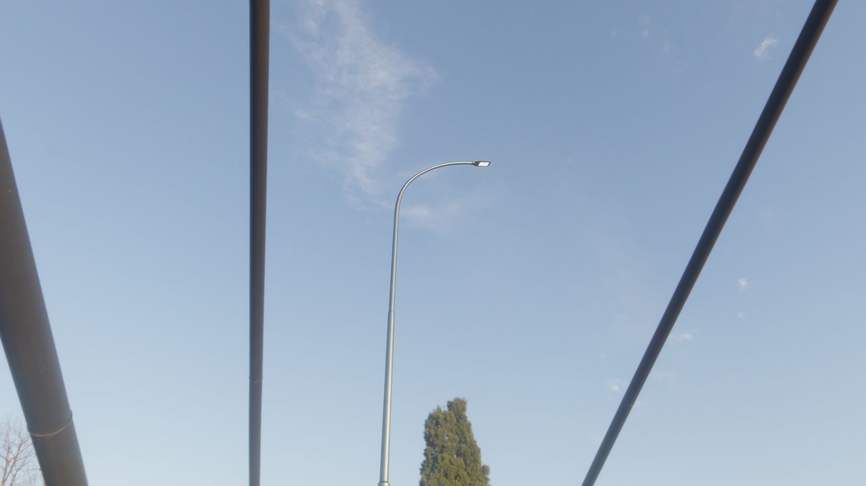 Street Light 12 version 15 10m with pole 1 Low-poly 3D model_70