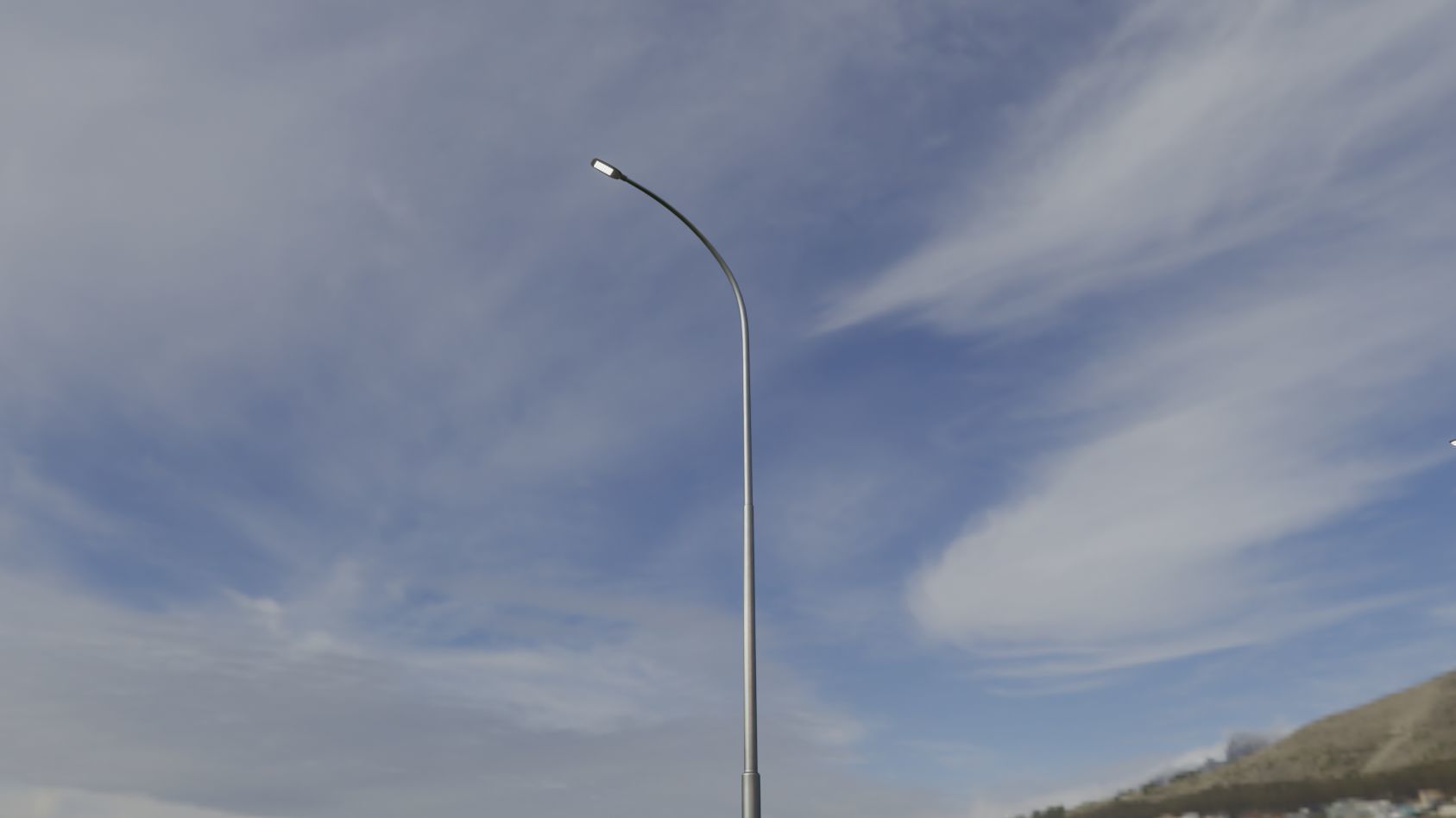 Street Light 12 version 15 10m with pole 1 Low-poly 3D model_19