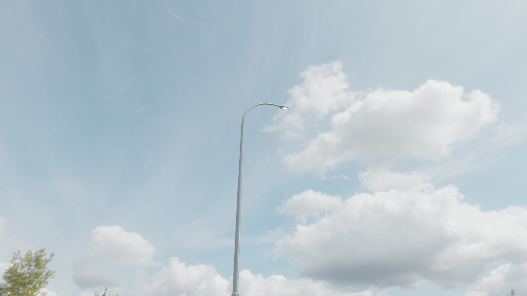 Street Light 12 version 15 10m with pole 1 Low-poly 3D model_68