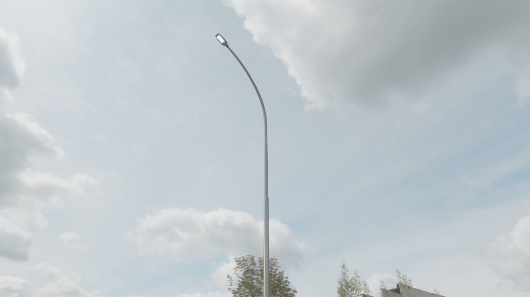 Street Light 12 version 15 10m with pole 1 Low-poly 3D model_83