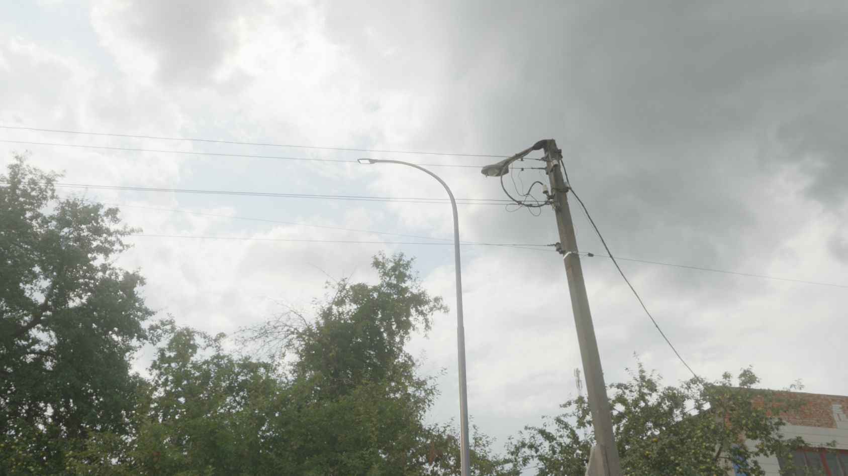 Street Light 12 version 15 10m with pole 1 Low-poly 3D model_56