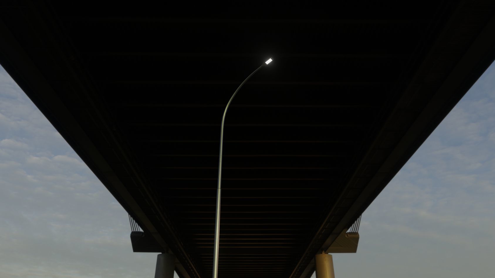 Street Light 12 version 15 10m with pole 1 Low-poly 3D model_42