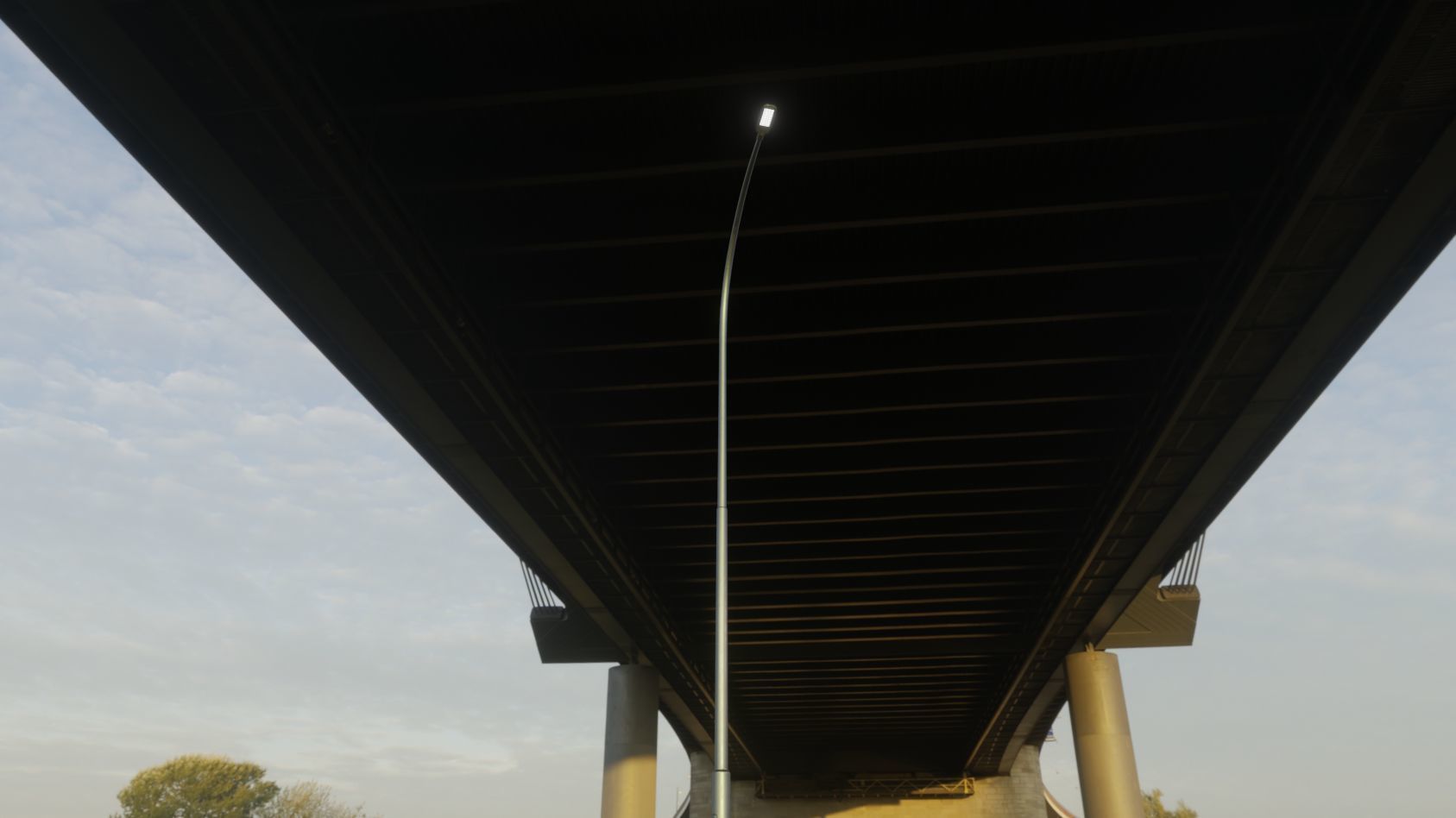 Street Light 12 version 15 10m with pole 1 Low-poly 3D model_13