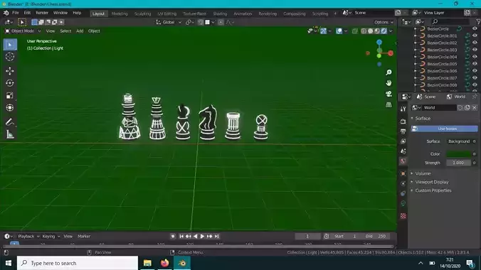Neon 3D Chess Pieces
