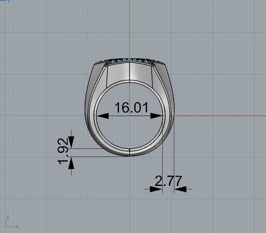 Star ring with diamonds 3D print model_15