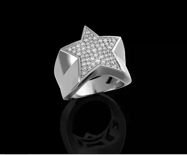 Star ring with diamonds