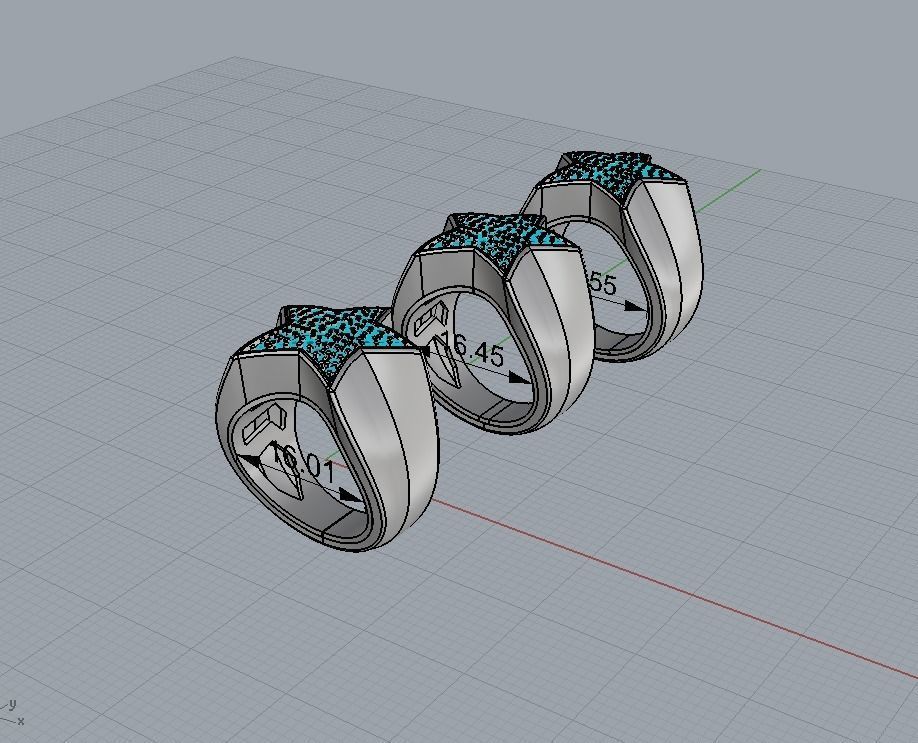 Star ring with diamonds 3D print model_10