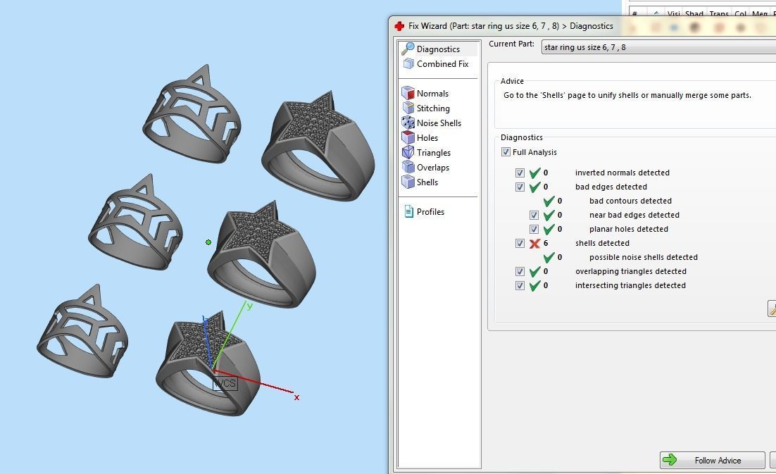 Star ring with diamonds 3D print model_27