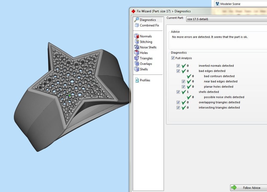 Star ring with diamonds 3D print model_19