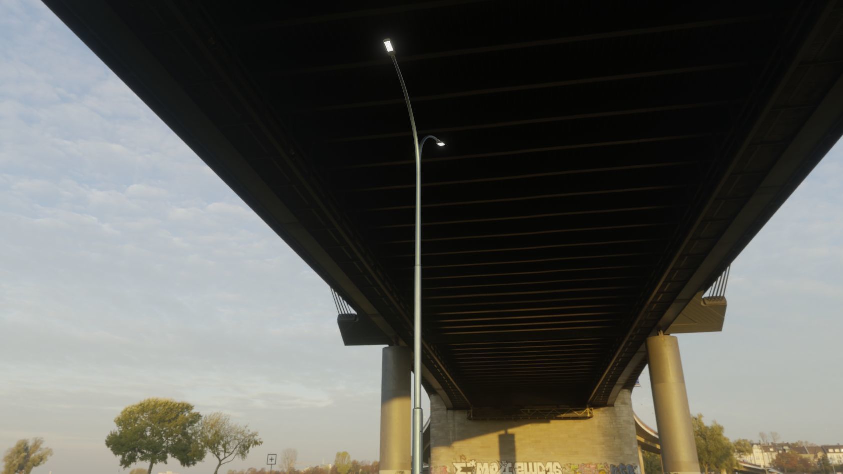 Street Light 12 version 14 10m with pole 4 Low-poly 3D model_82