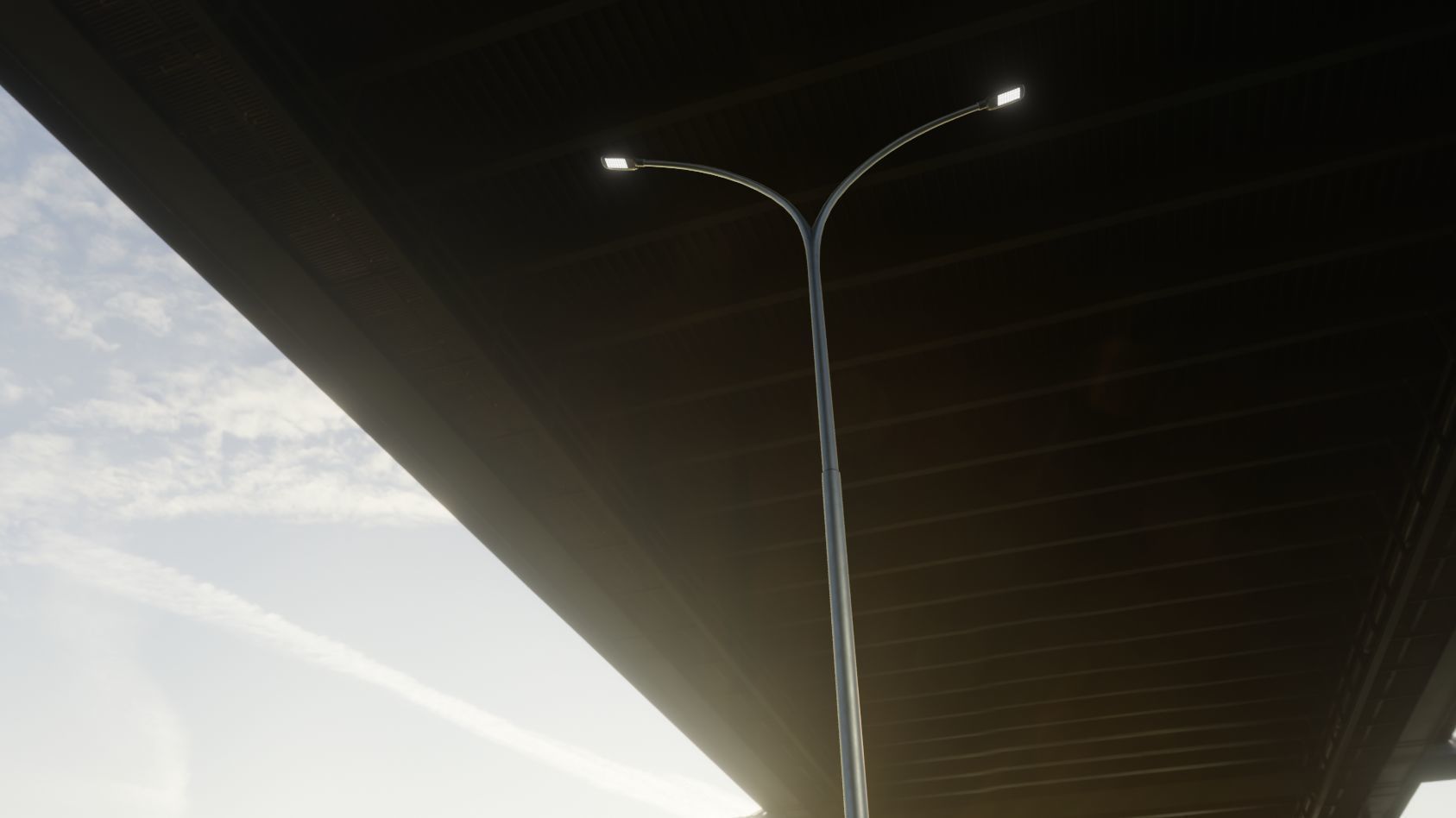 Street Light 12 version 14 10m with pole 4 Low-poly 3D model_2