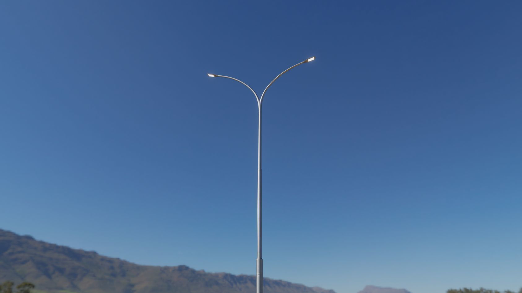 Street Light 12 version 14 10m with pole 4 Low-poly 3D model_90
