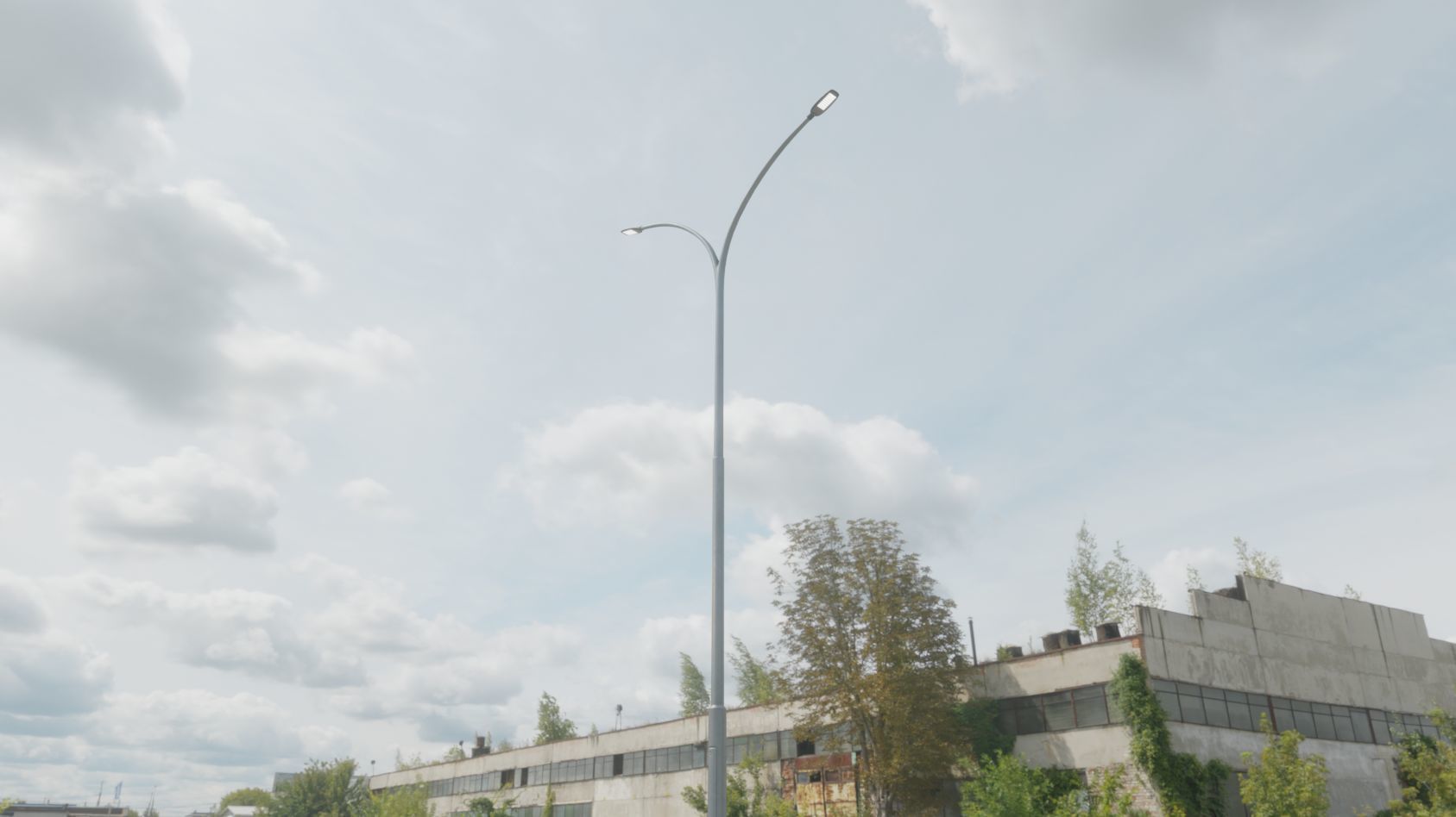 Street Light 12 version 14 10m with pole 4 Low-poly 3D model_93