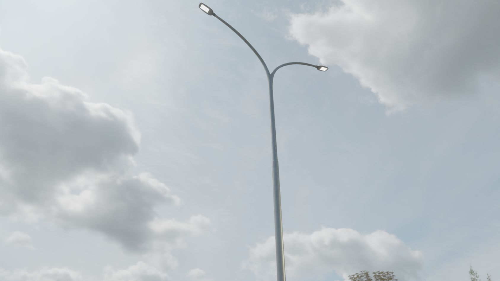 Street Light 12 version 14 10m with pole 4 Low-poly 3D model_6