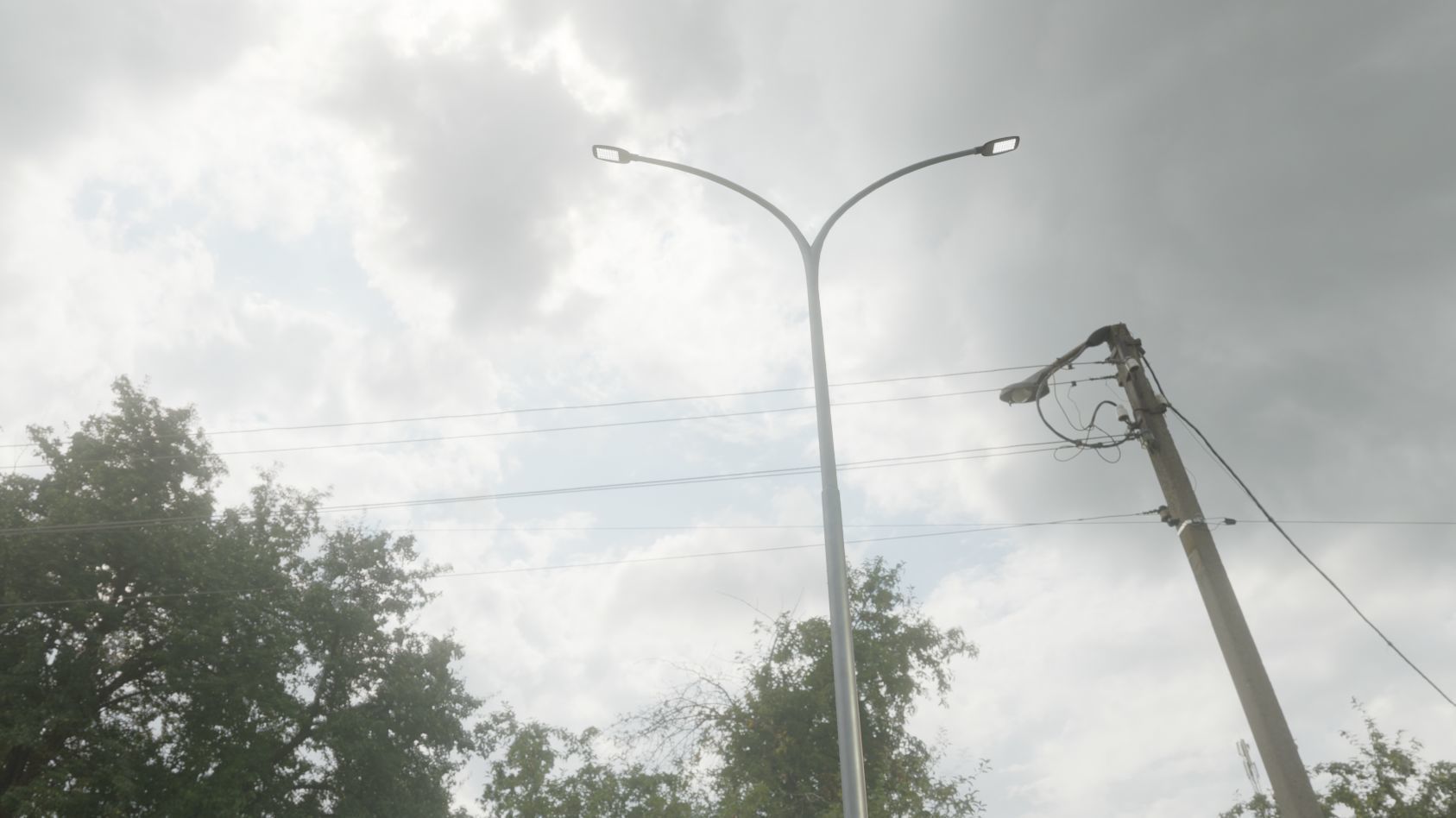 Street Light 12 version 14 10m with pole 4 Low-poly 3D model_7