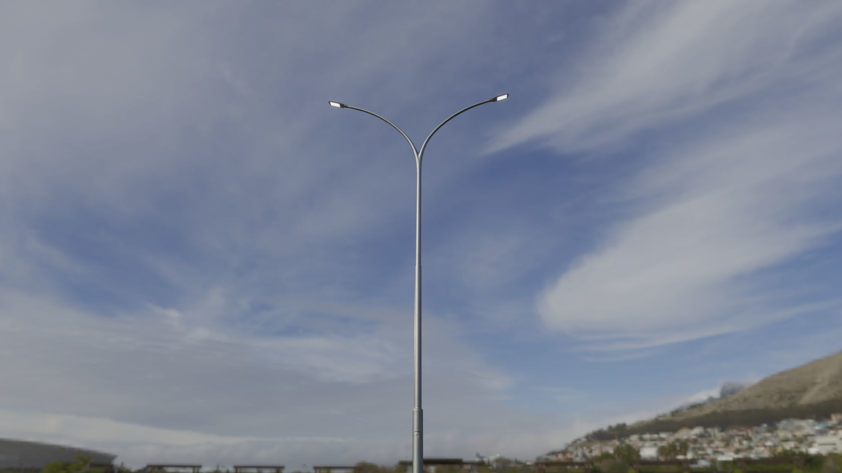 Street Light 12 version 14 10m with pole 4 Low-poly 3D model_89