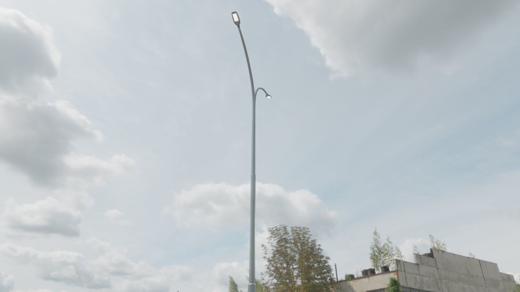 Street Light 12 version 14 10m with pole 4 Low-poly 3D model_33