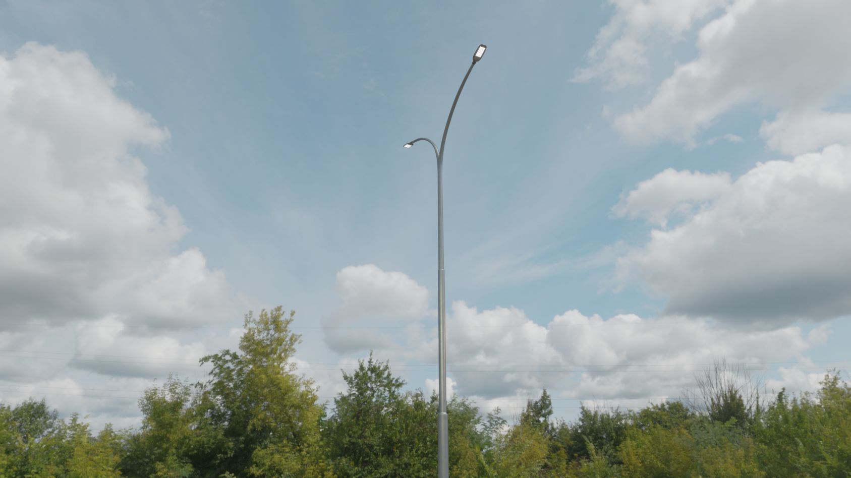 Street Light 12 version 14 10m with pole 4 Low-poly 3D model_78