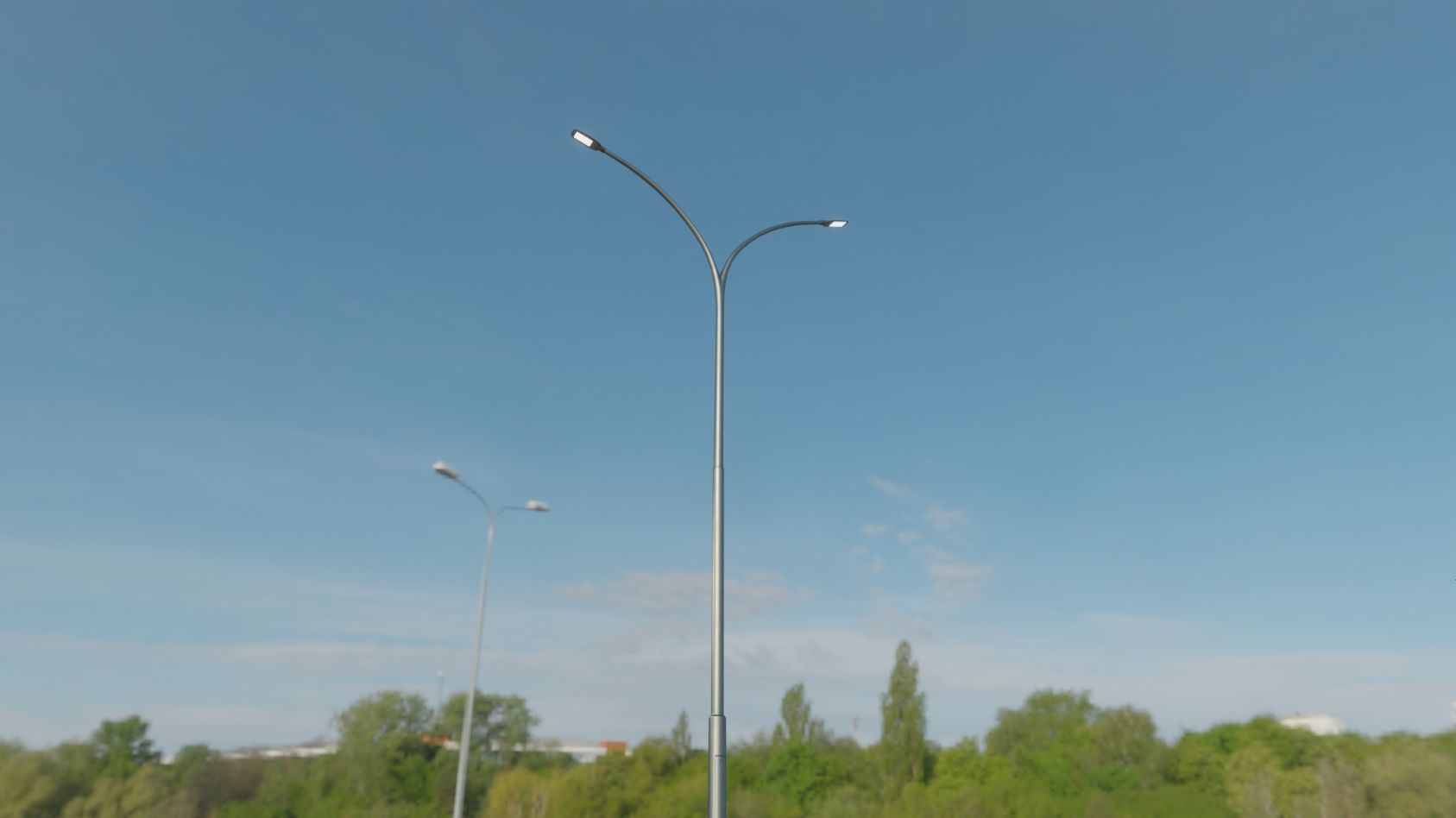 Street Light 12 version 14 10m with pole 4 Low-poly 3D model_86