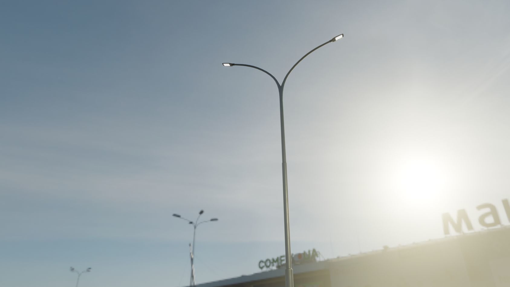 Street Light 12 version 14 10m with pole 4 Low-poly 3D model_41