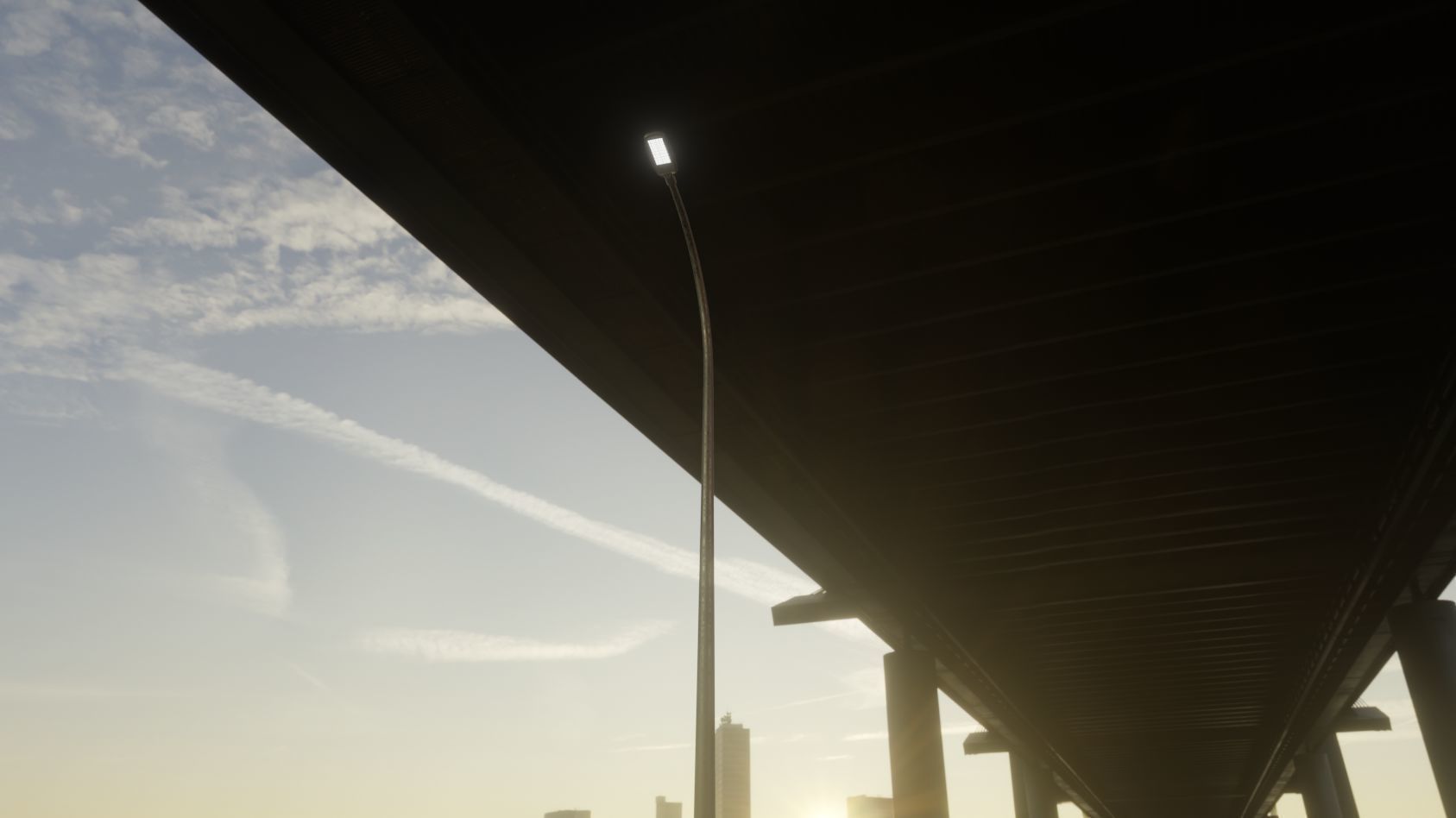 Street Light 12 version 13 6m with pole 1 Low-poly 3D model_6