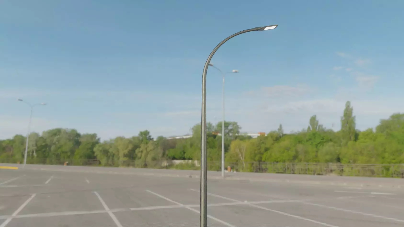 Street Light 12 version 13 6m with pole 1 Low-poly 3D model_0