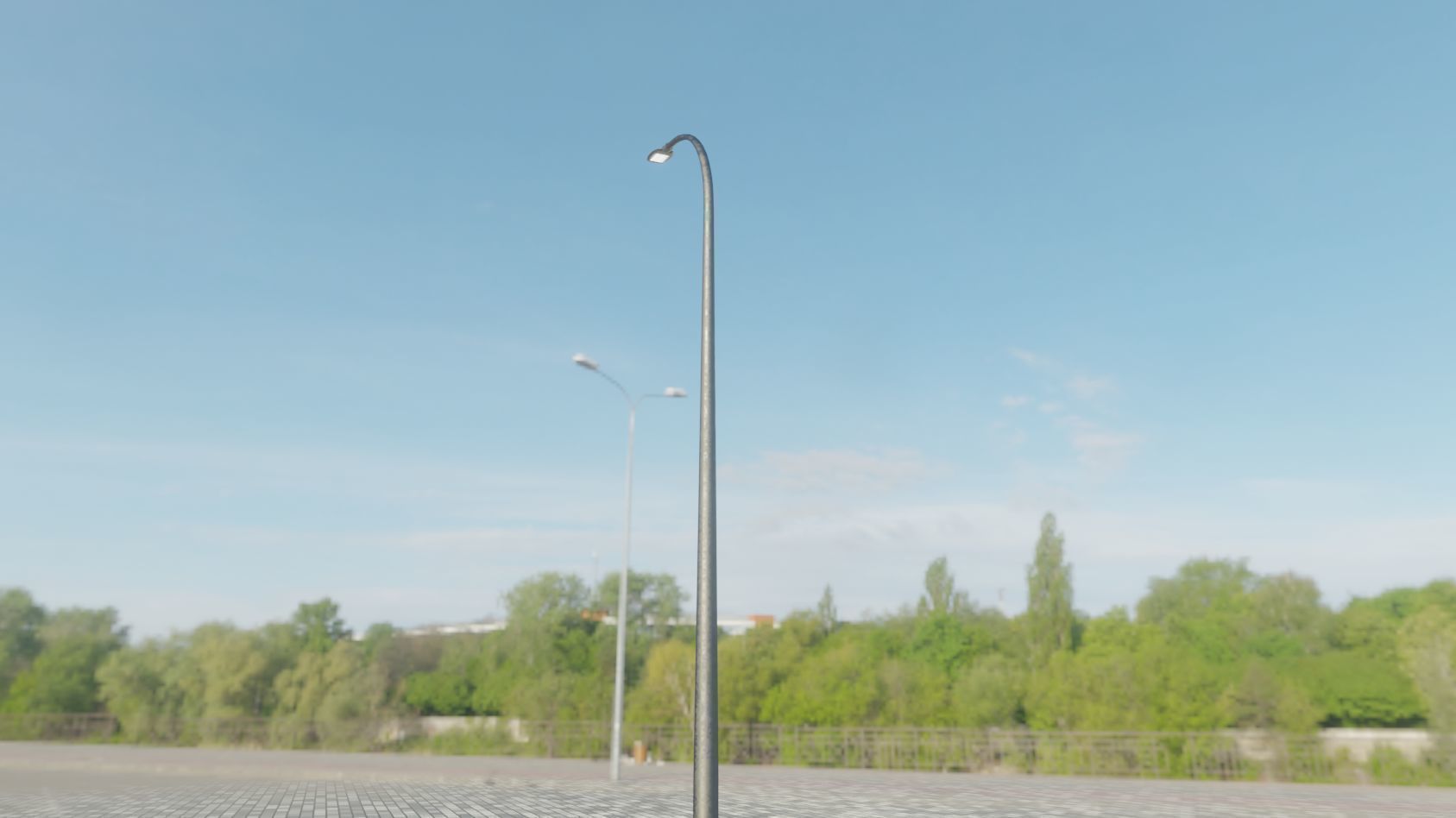 Street Light 12 version 13 6m with pole 1 Low-poly 3D model_96