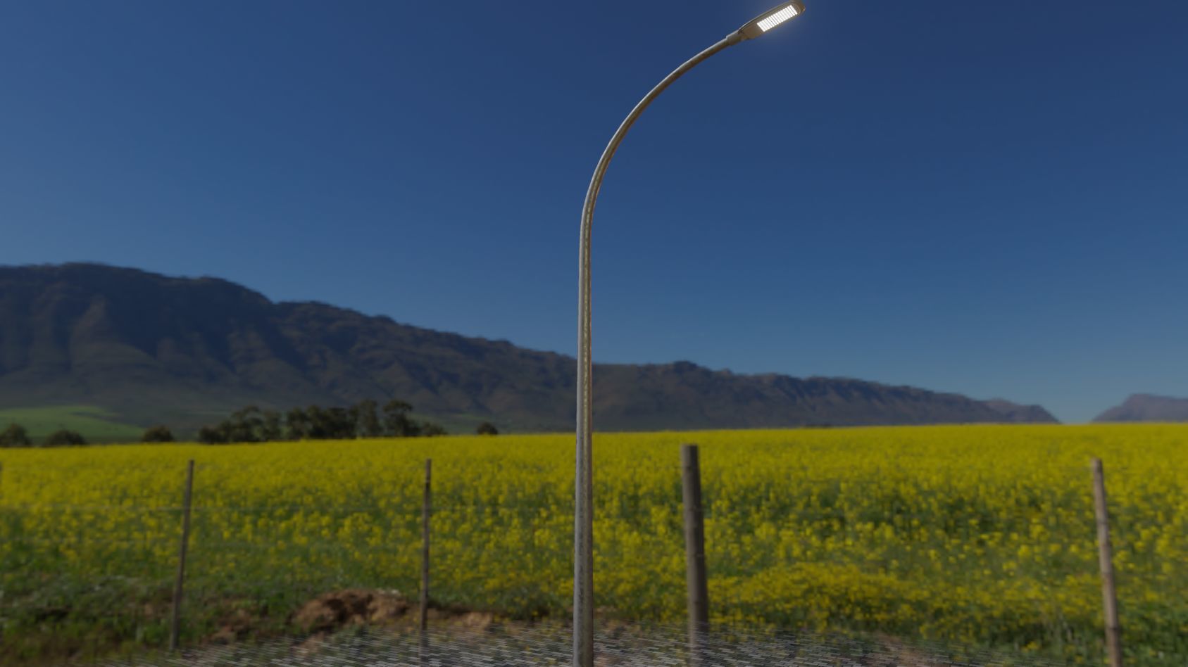 Street Light 12 version 13 6m with pole 1 Low-poly 3D model_16