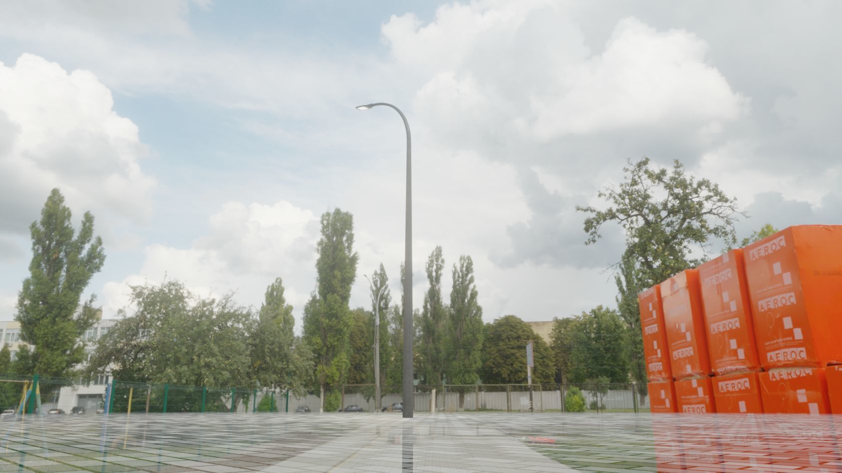 Street Light 12 version 13 6m with pole 1 Low-poly 3D model_65