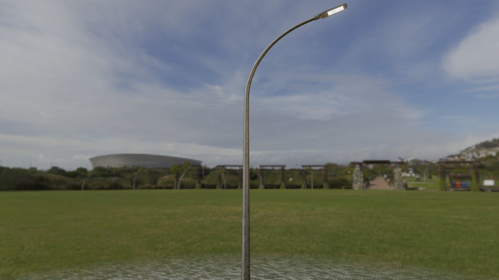 Street Light 12 version 13 6m with pole 1 Low-poly 3D model_15