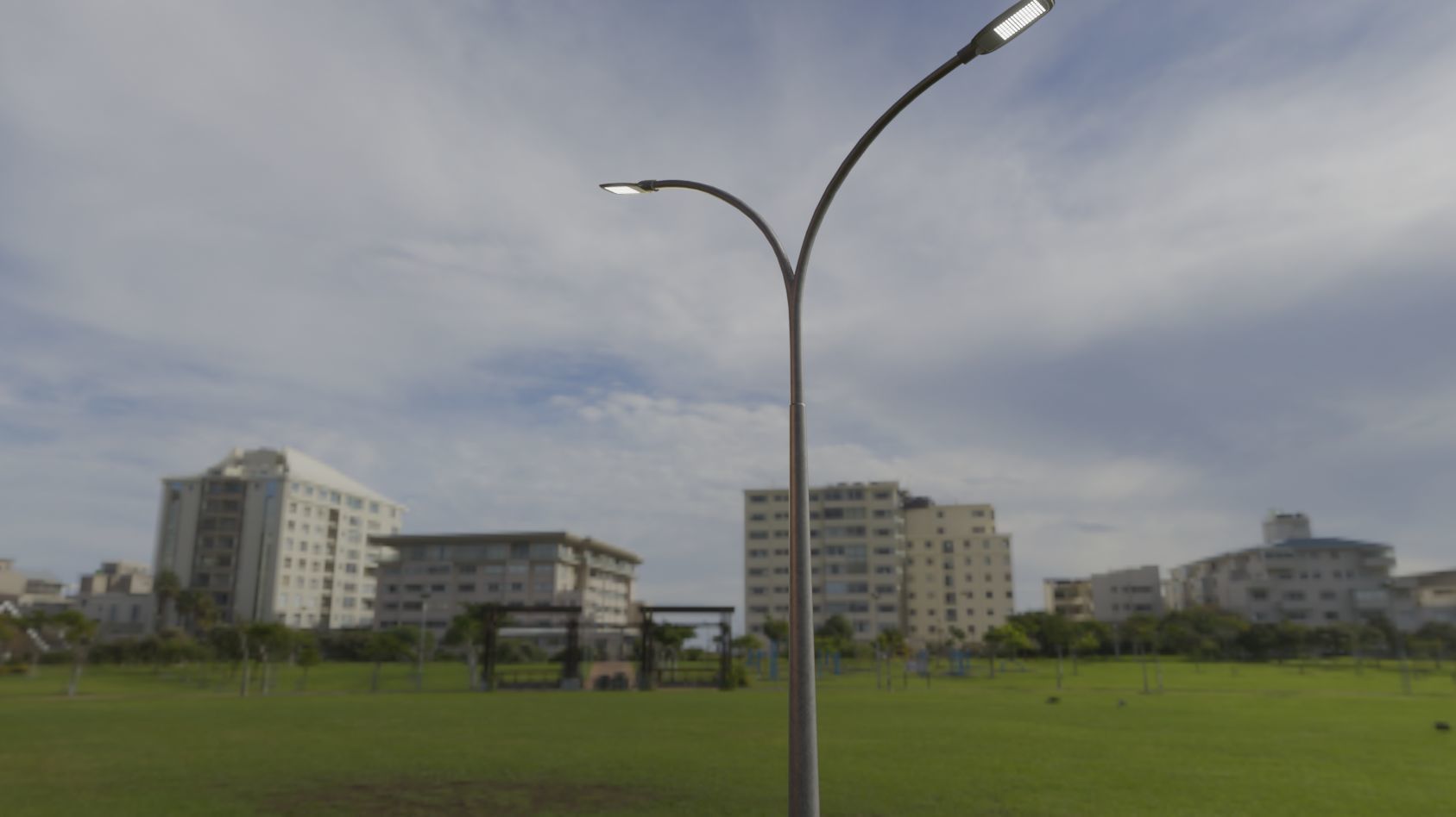 Street Light 12 version 12 6m with pole 4 Low-poly 3D model_4