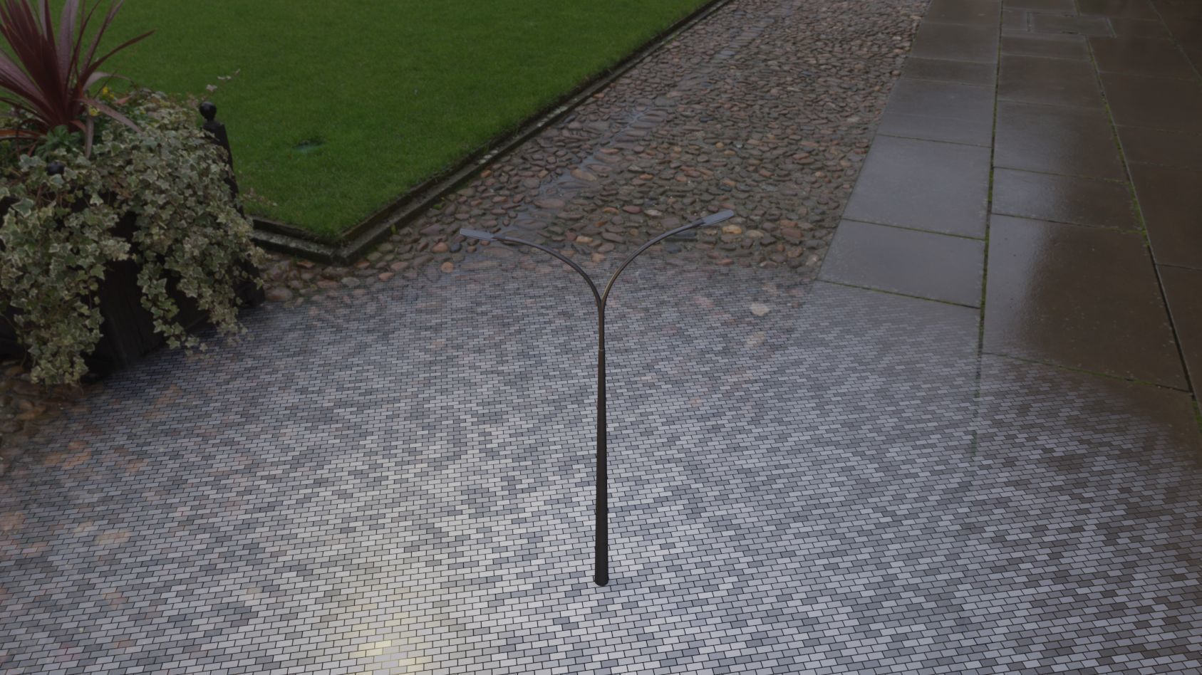 Street Light 12 version 12 6m with pole 4 Low-poly 3D model_32