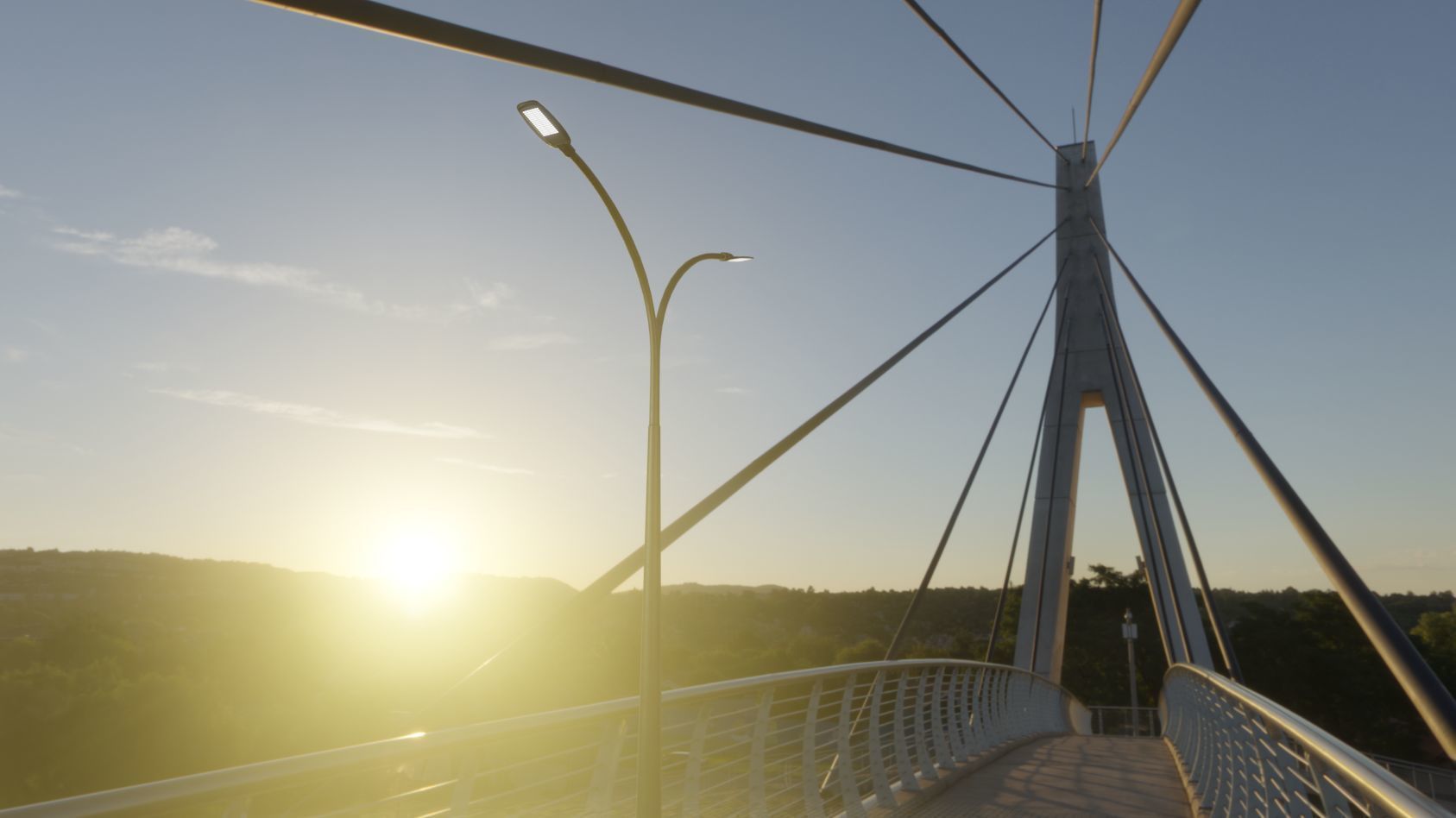 Street Light 12 version 12 6m with pole 4 Low-poly 3D model_93