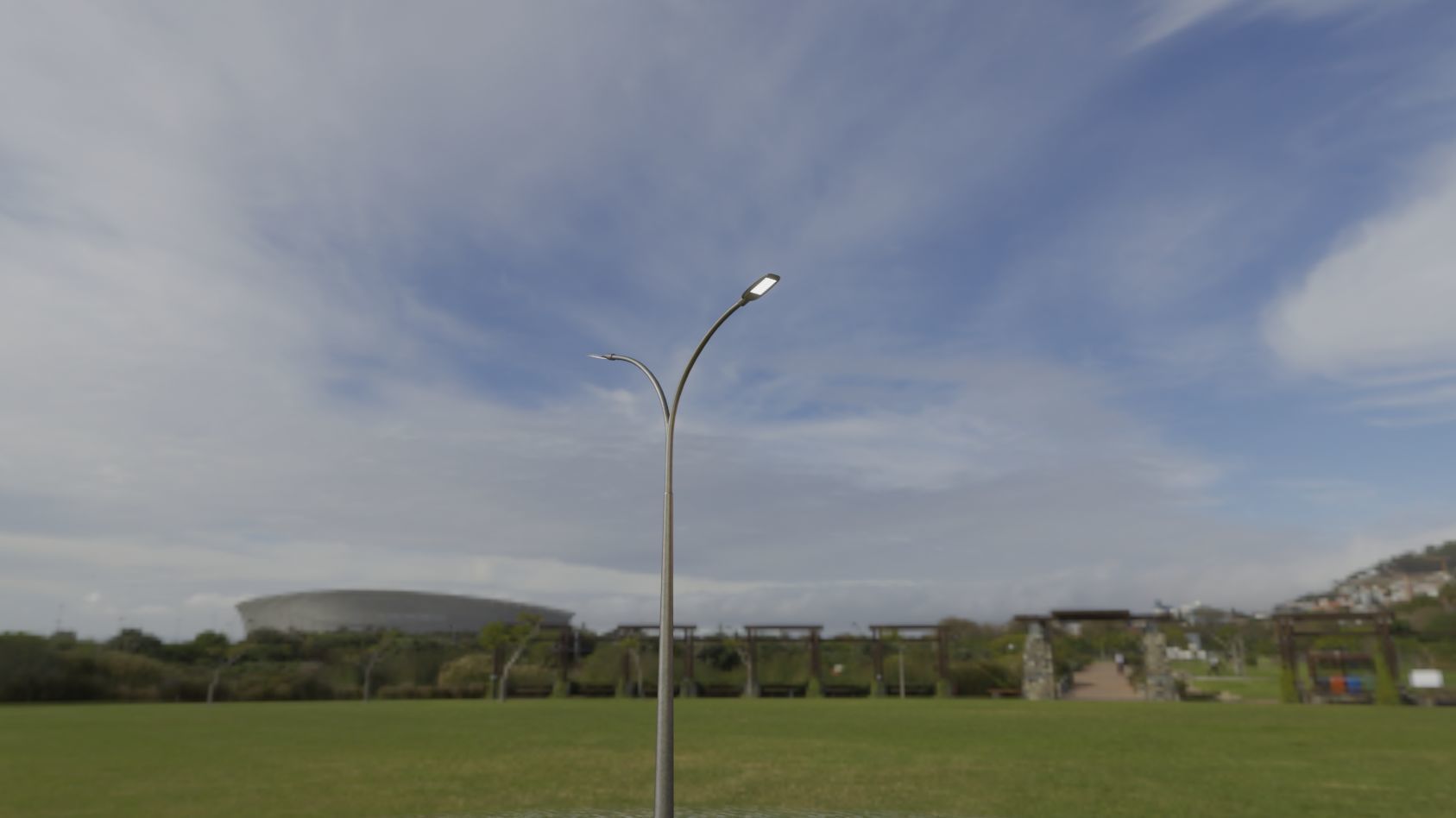 Street Light 12 version 12 6m with pole 4 Low-poly 3D model_87