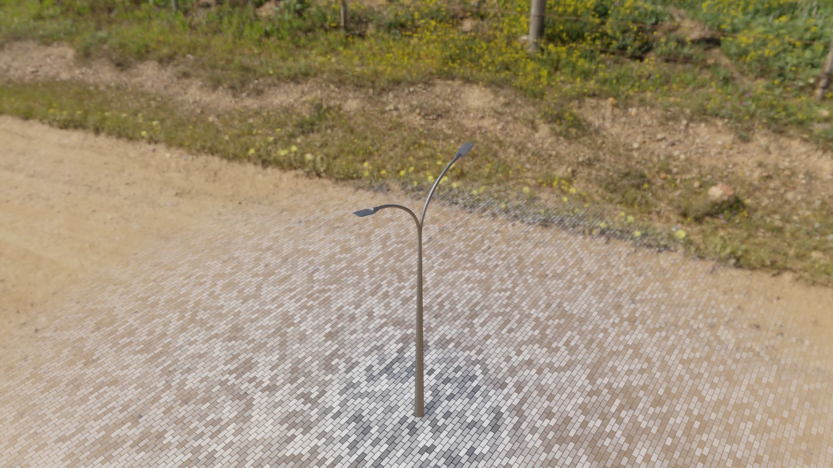 Street Light 12 version 12 6m with pole 4 Low-poly 3D model_28