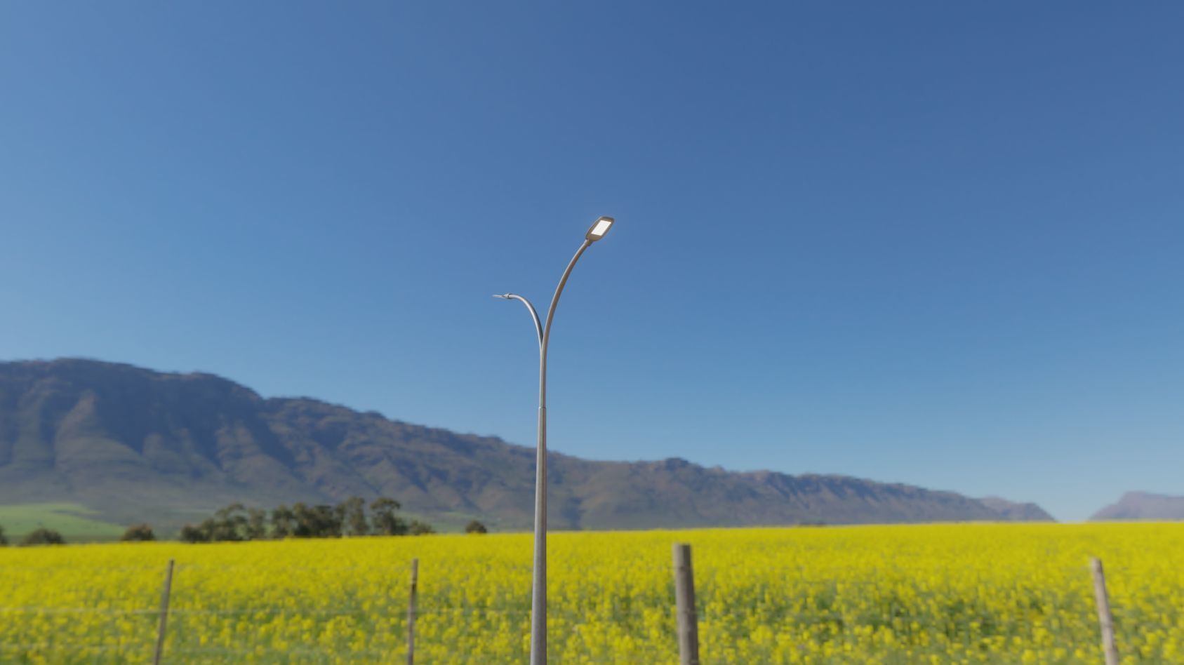 Street Light 12 version 12 6m with pole 4 Low-poly 3D model_88