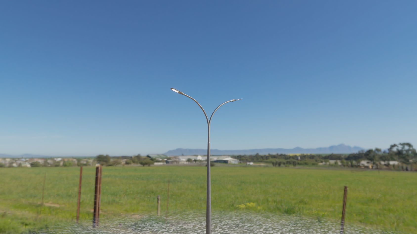 Street Light 12 version 12 6m with pole 4 Low-poly 3D model_13